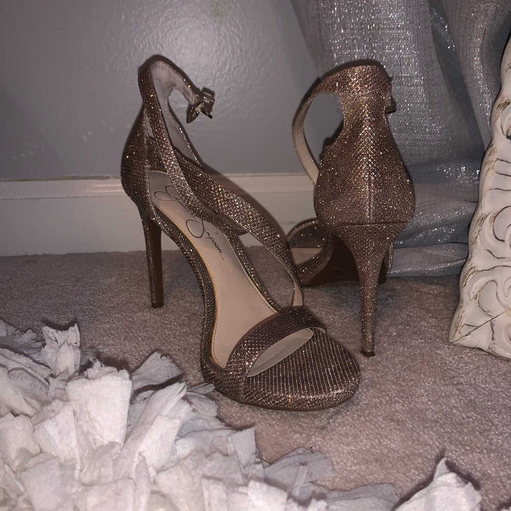 Brown glittery JESSICA SIMPSON heels